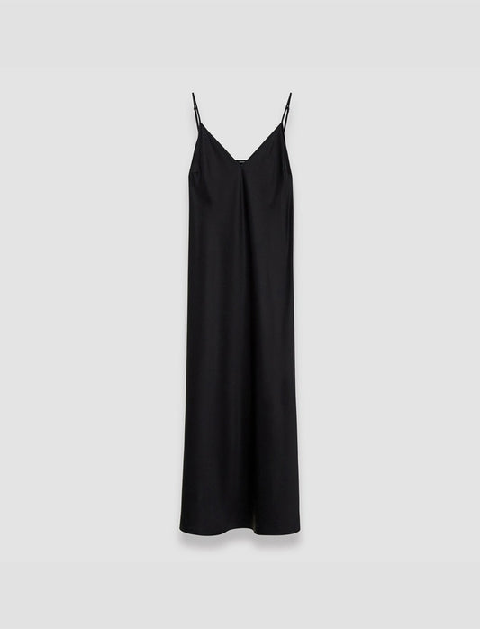 JOSEPH Fashion Women Silk Satin Clea Dress Black