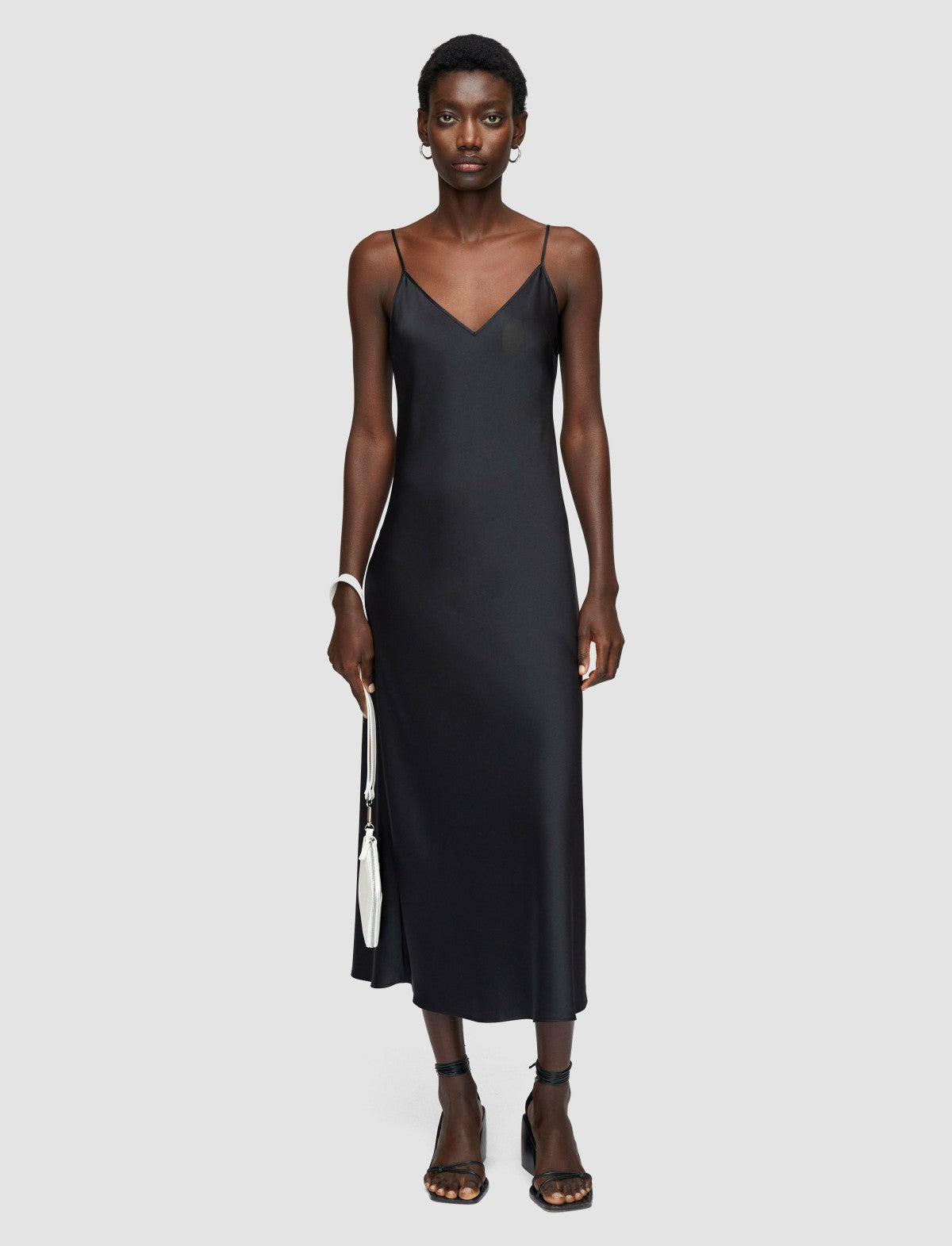 JOSEPH Fashion Women Silk Satin Clea Dress Black