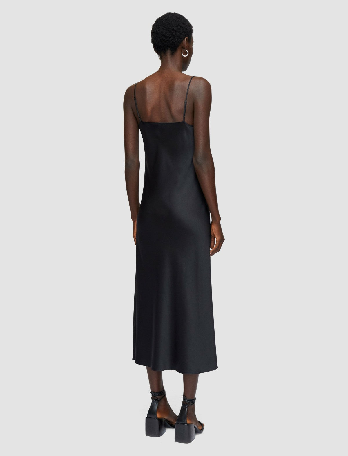 JOSEPH Fashion Women Silk Satin Clea Dress Black
