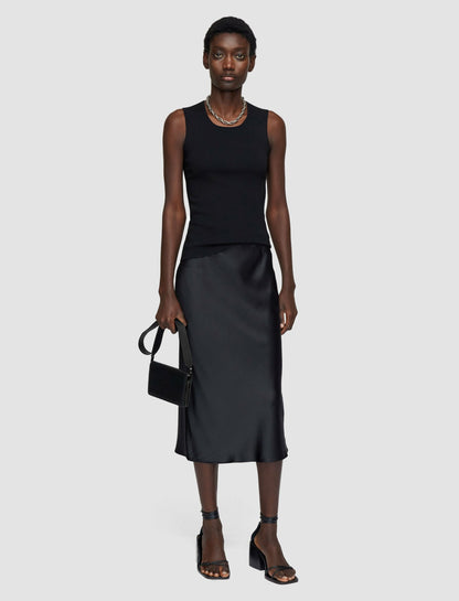 JOSEPH Fashion Women Isaak Silk Satin Skirt Black