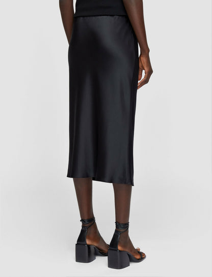 JOSEPH Fashion Women Isaak Silk Satin Skirt Black