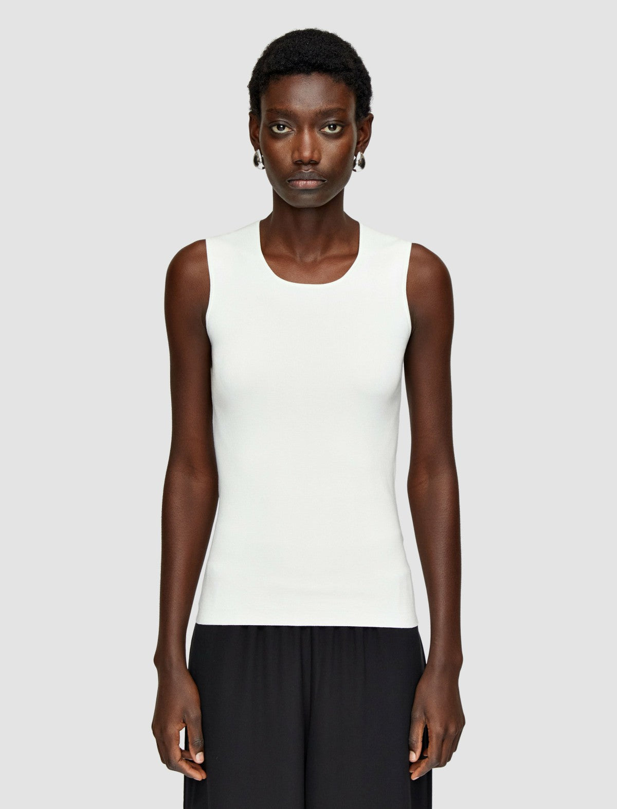 JOSEPH Fashion Women Silk Stretch Tank Top Ivory