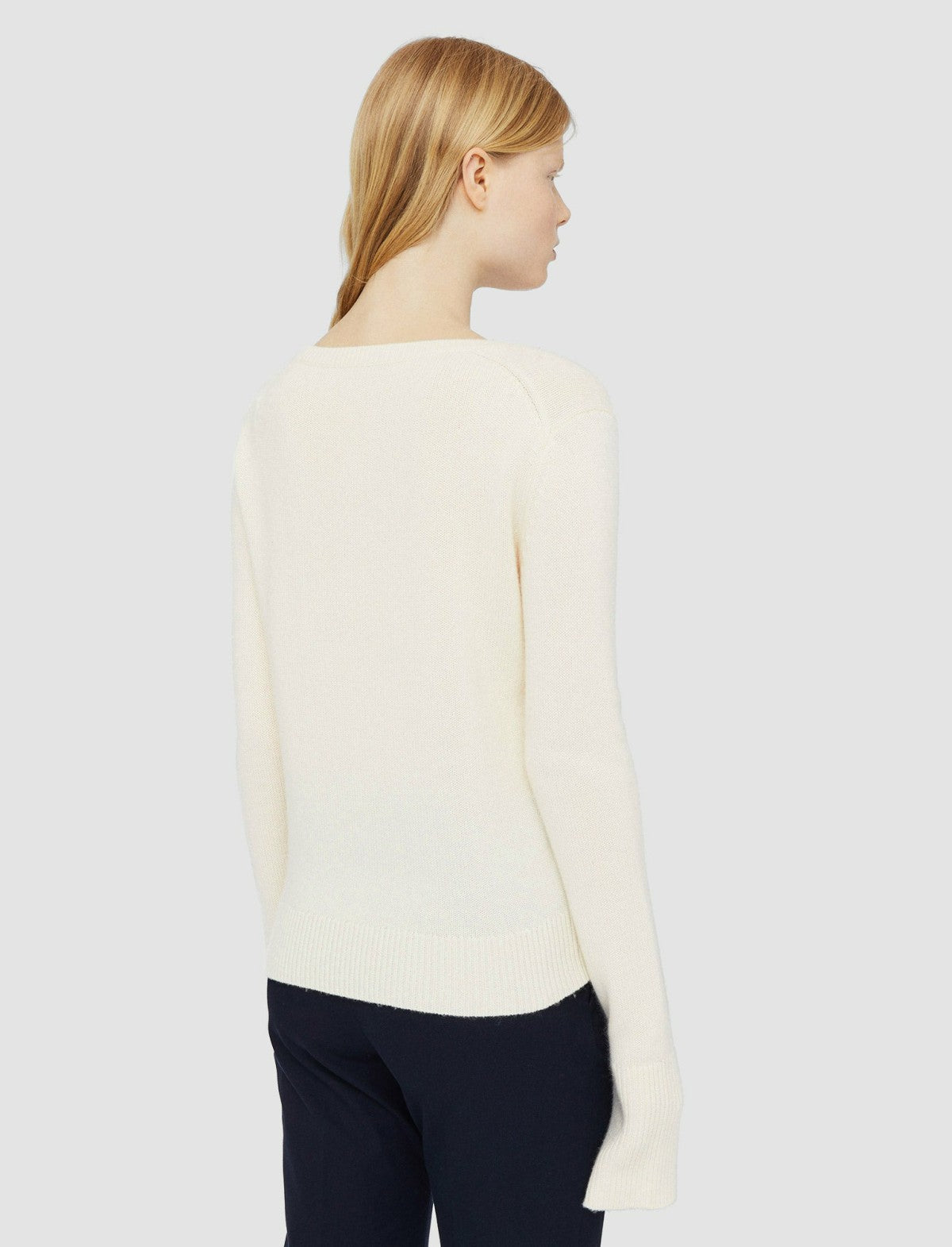 JOSEPH Fashion Women Pure Cashmere V Neck Jumper Ivory