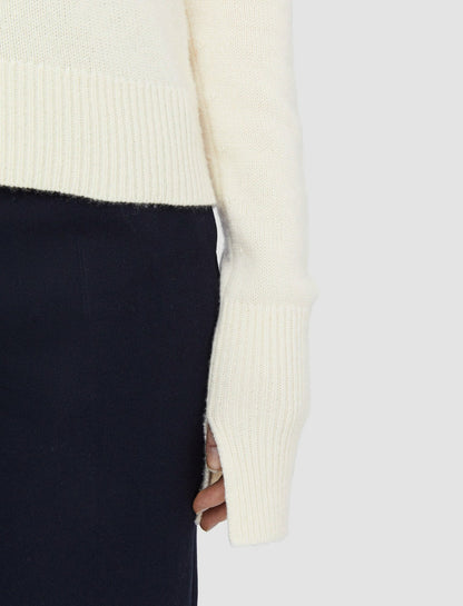 JOSEPH Fashion Women Pure Cashmere V Neck Jumper Ivory