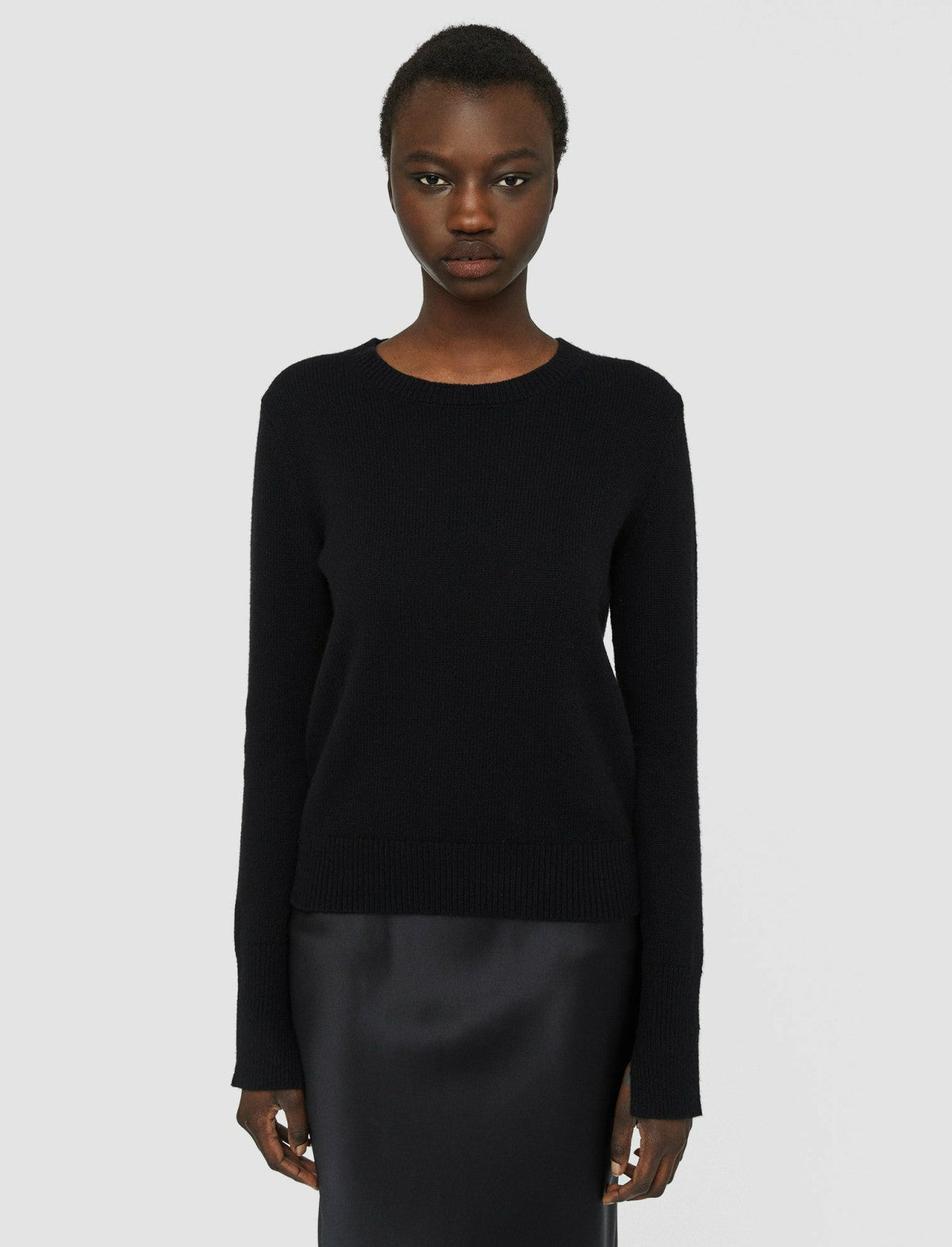 JOSEPH Fashion Women Pure Cashmere Round Neck Jumper Black