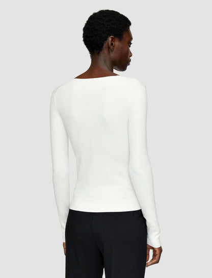 JOSEPH Fashion Women Silk Stretch V Neck Top Ivory