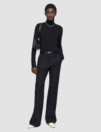 JOSEPH Fashion Women Silk Stretch High Neck Top Black