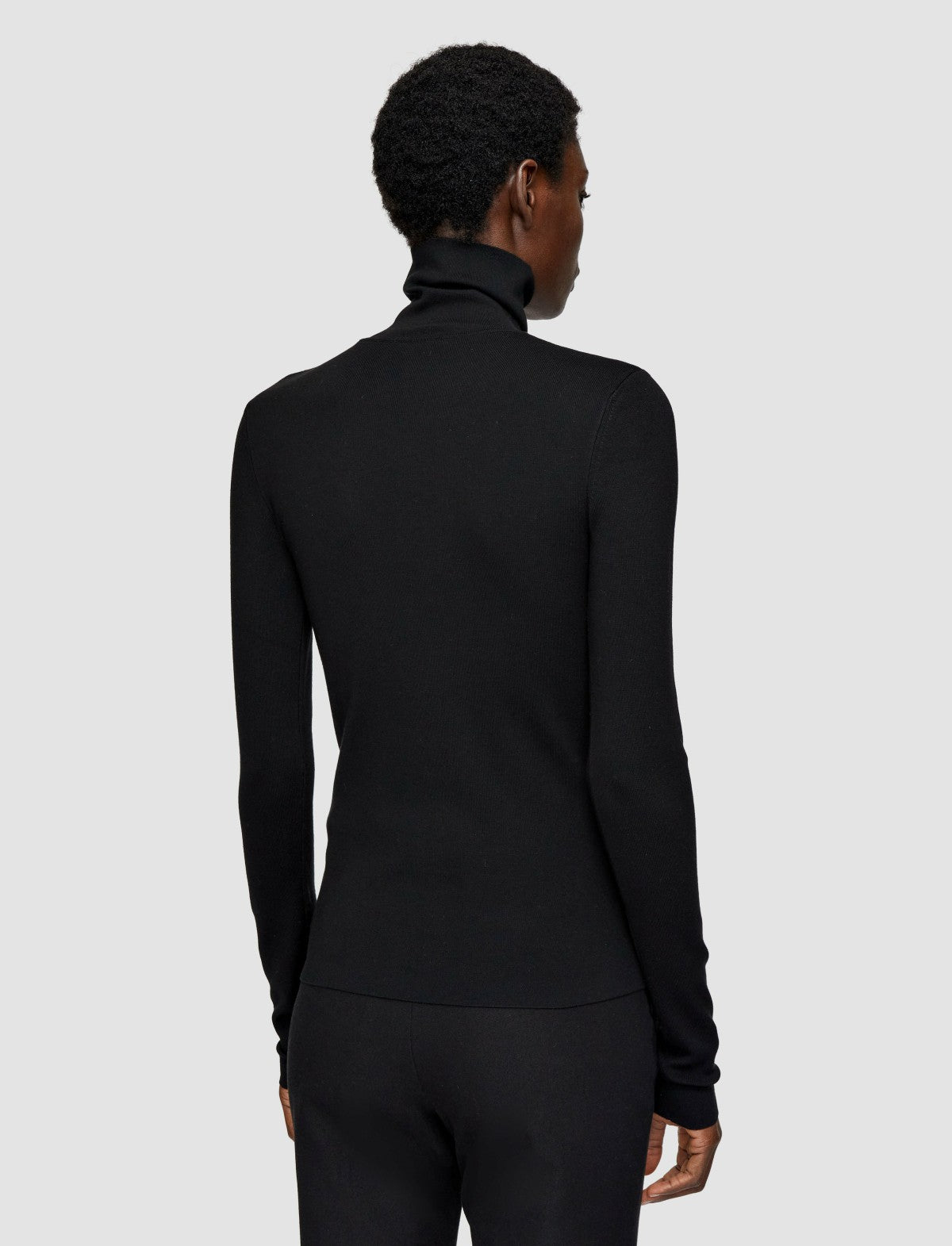 JOSEPH Fashion Women Silk Stretch High Neck Top Black