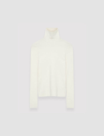 JOSEPH Fashion Women Silk Stretch High Neck Top Ivory