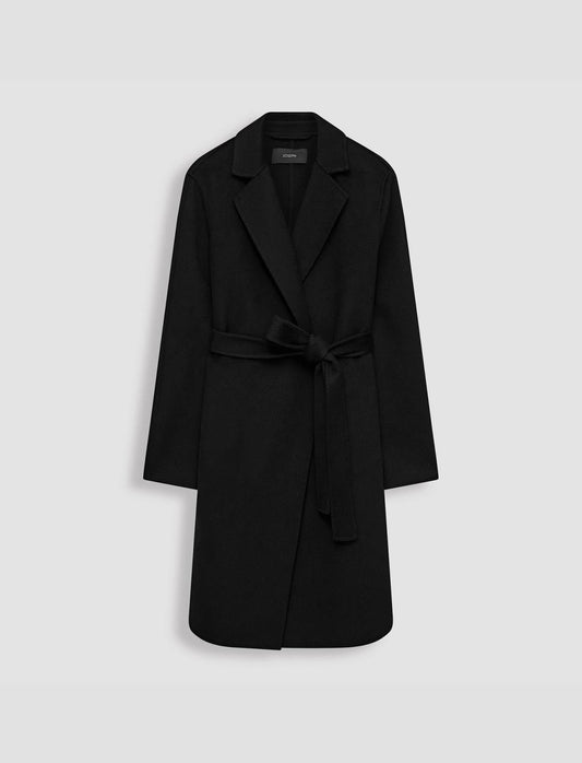 JOSEPH Fashion Women Double Face Cashmere Cenda Long Coat Black