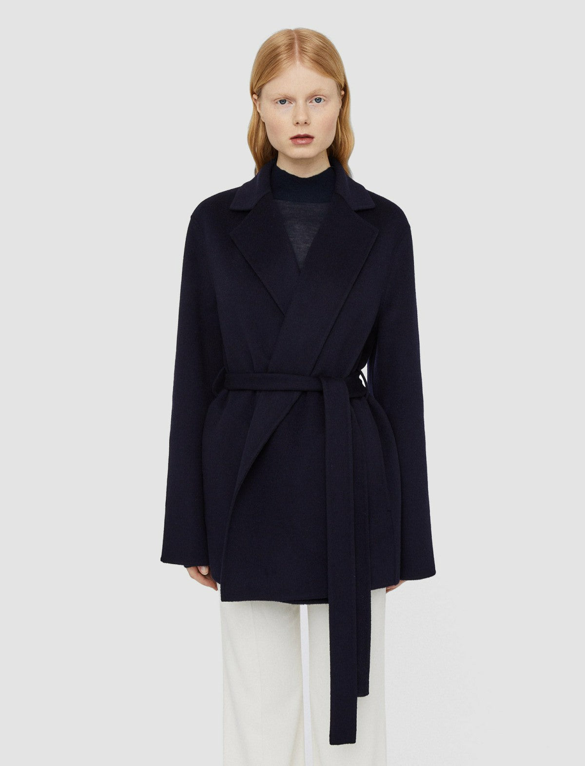 JOSEPH Fashion Women Double Face Cashmere Cenda Coat Navy