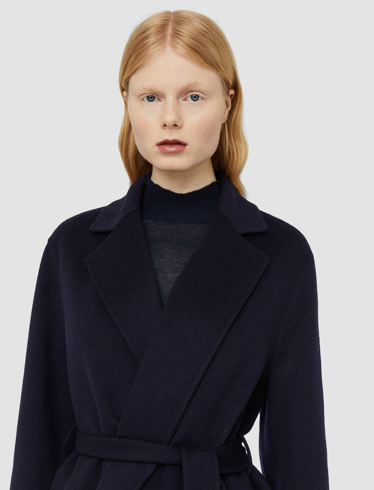 JOSEPH Fashion Women Double Face Cashmere Cenda Coat Navy