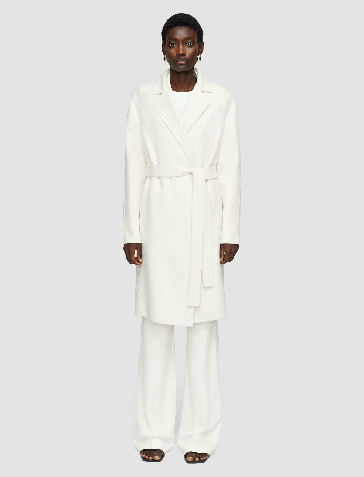 JOSEPH Fashion Women Double Face Cashmere Cenda Long Coat Ivory
