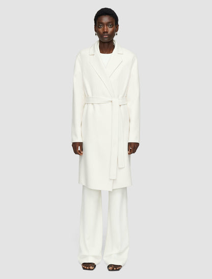 JOSEPH Fashion Women Double Face Cashmere Cenda Long Coat Ivory