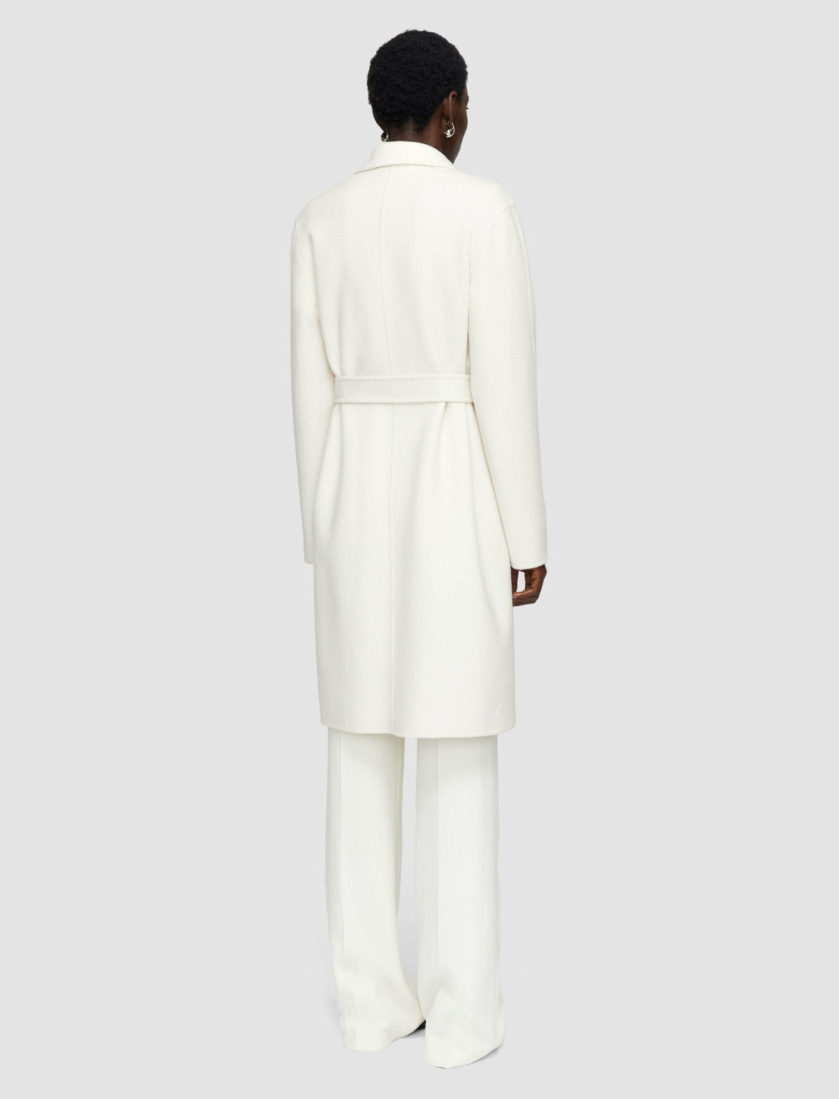 JOSEPH Fashion Women Double Face Cashmere Cenda Long Coat Ivory