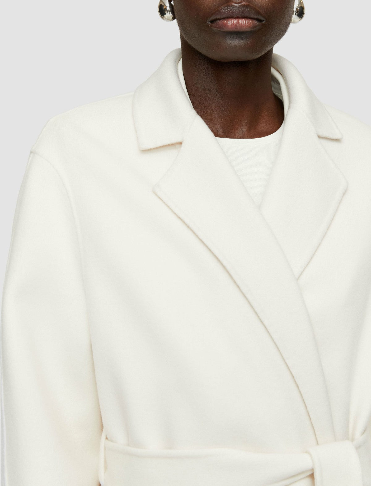 JOSEPH Fashion Women Double Face Cashmere Cenda Long Coat Ivory