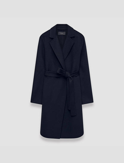 JOSEPH Fashion Women Double Face Cashmere Cenda Long Coat Navy