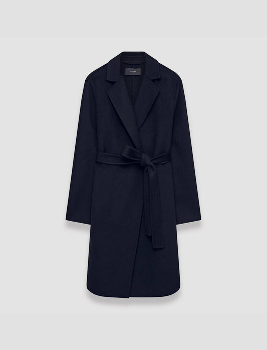 JOSEPH Fashion Women Double Face Cashmere Cenda Long Coat Navy