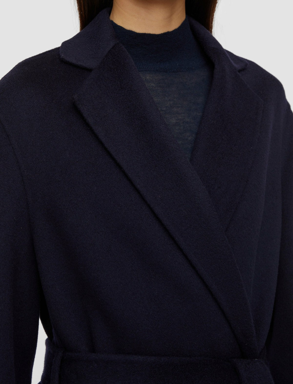 JOSEPH Fashion Women Double Face Cashmere Cenda Long Coat Navy