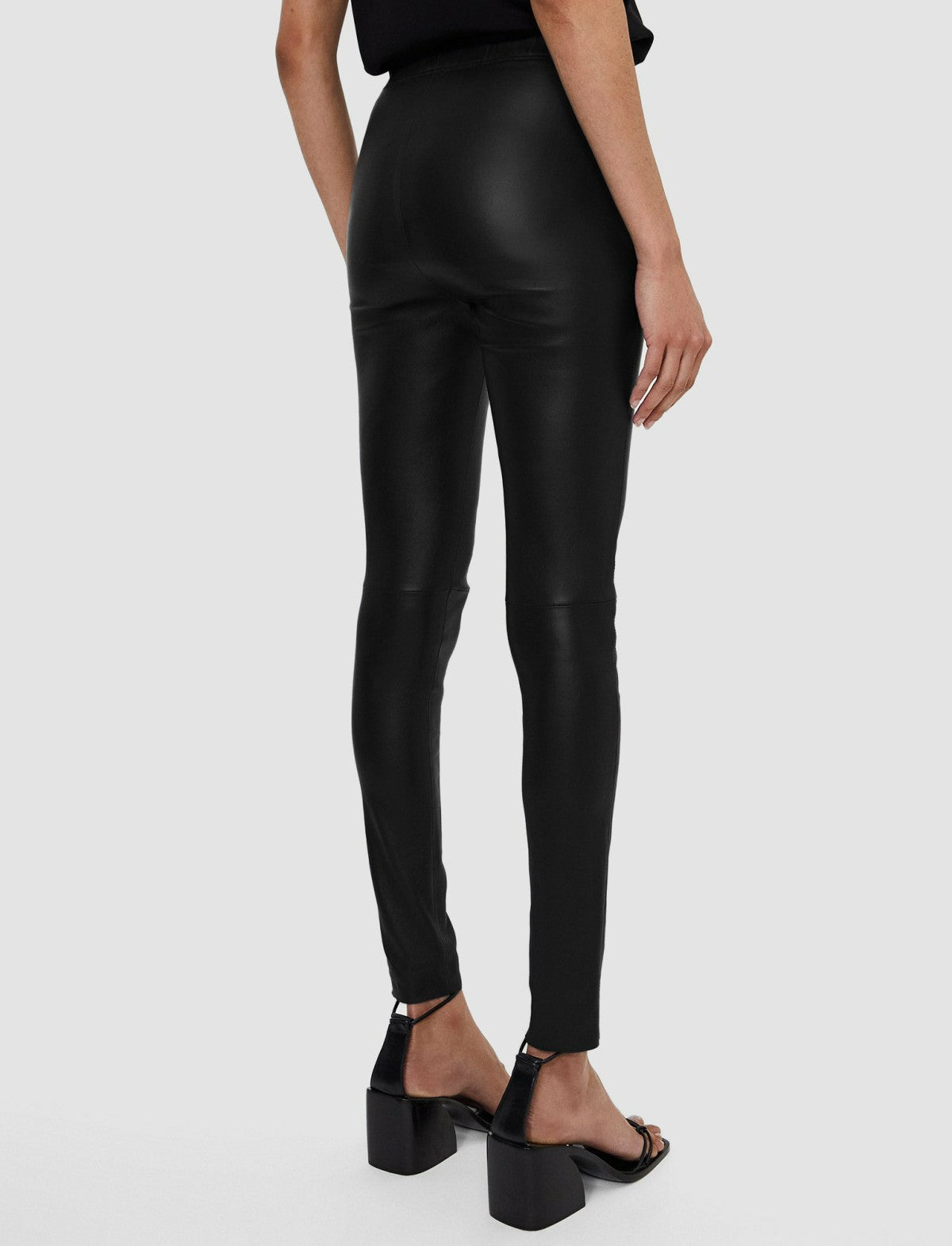 JOSEPH Fashion Women Leather Stretch Leggings Black