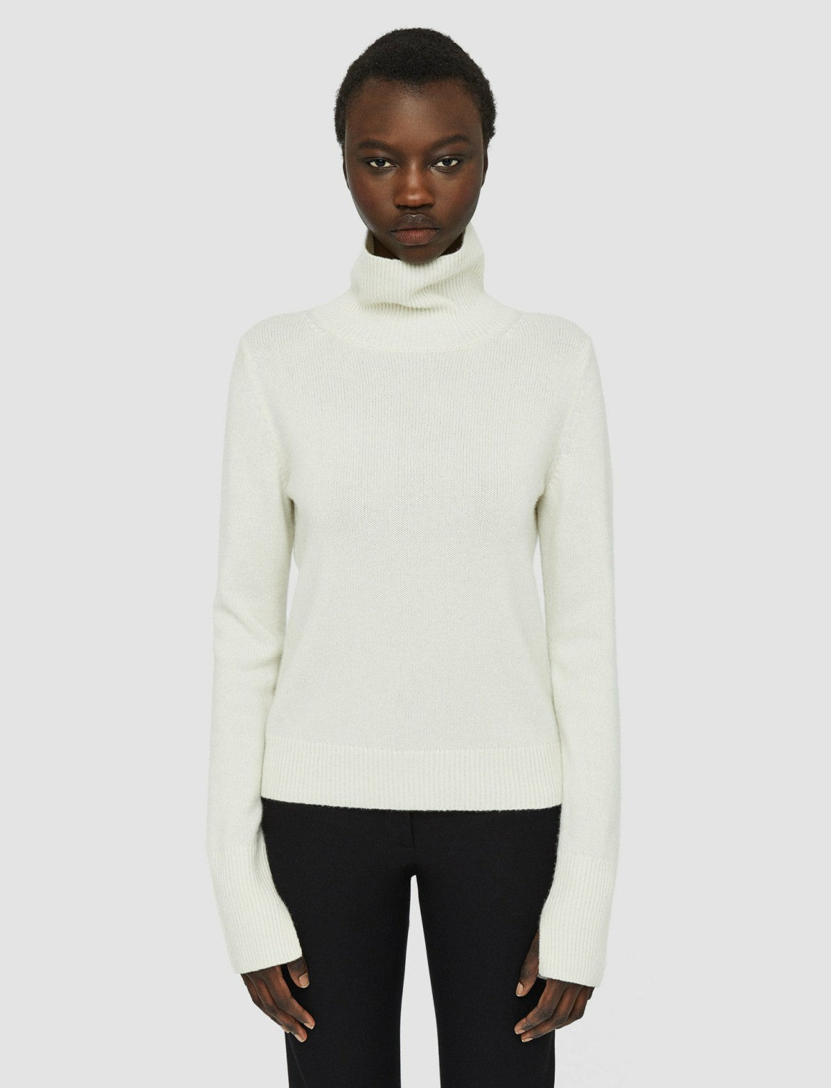 JOSEPH Fashion Women Pure Cashmere High Neck Jumper Ivory