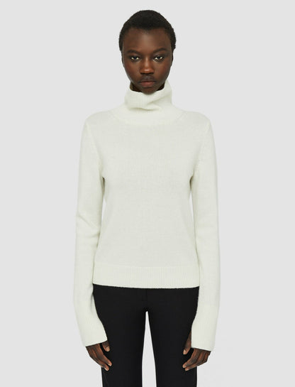 JOSEPH Fashion Women Pure Cashmere High Neck Jumper Ivory