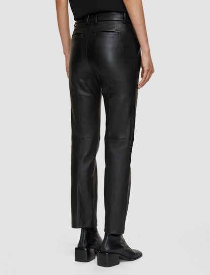 JOSEPH Fashion Women Coleman Leather Stretch Trousers Black