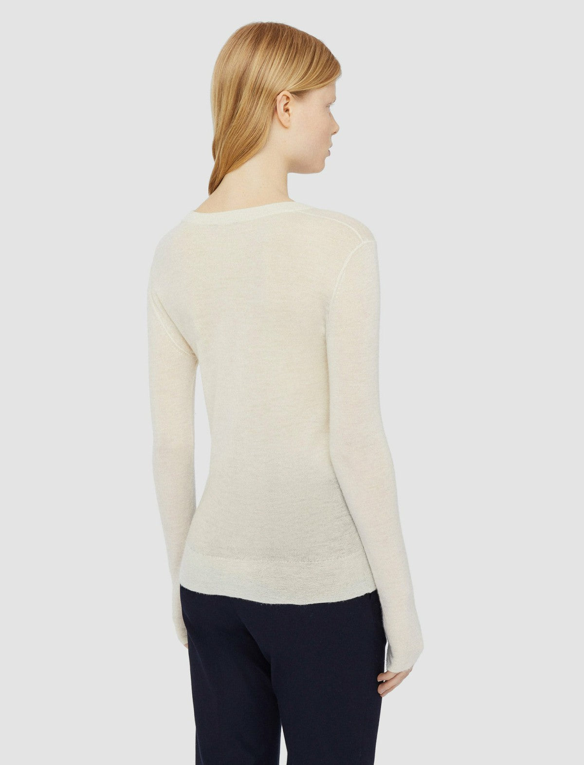 JOSEPH Fashion Women Cashair Round Neck Jumper Ivory