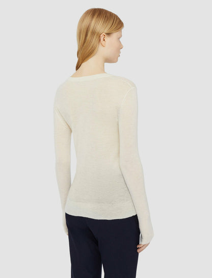 JOSEPH Fashion Women Cashair Round Neck Jumper Ivory