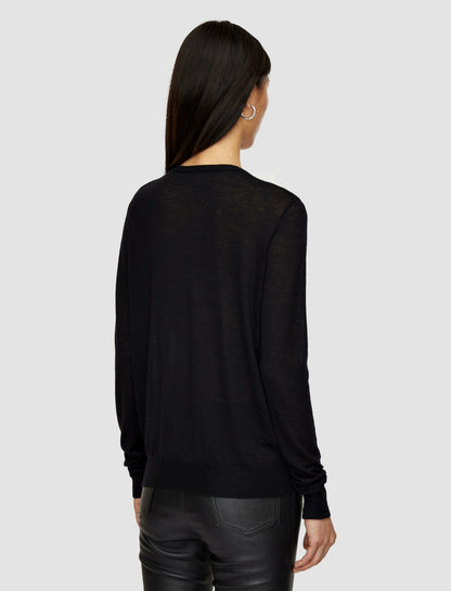 JOSEPH Fashion Women Cashair V Neck Jumper Black