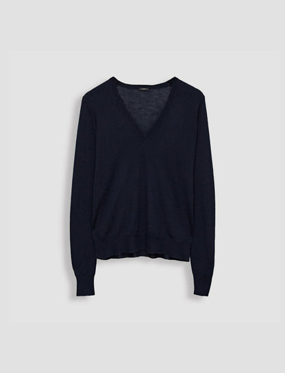JOSEPH Fashion Women Cashair V Neck Jumper Navy