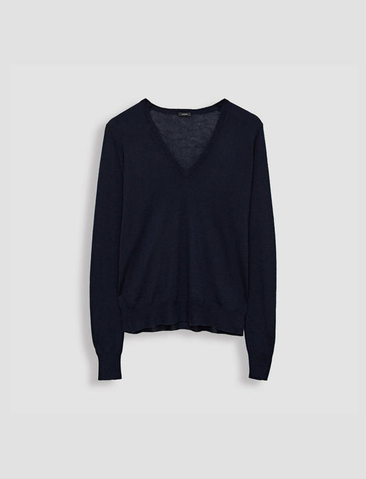 JOSEPH Fashion Women Cashair V Neck Jumper Navy