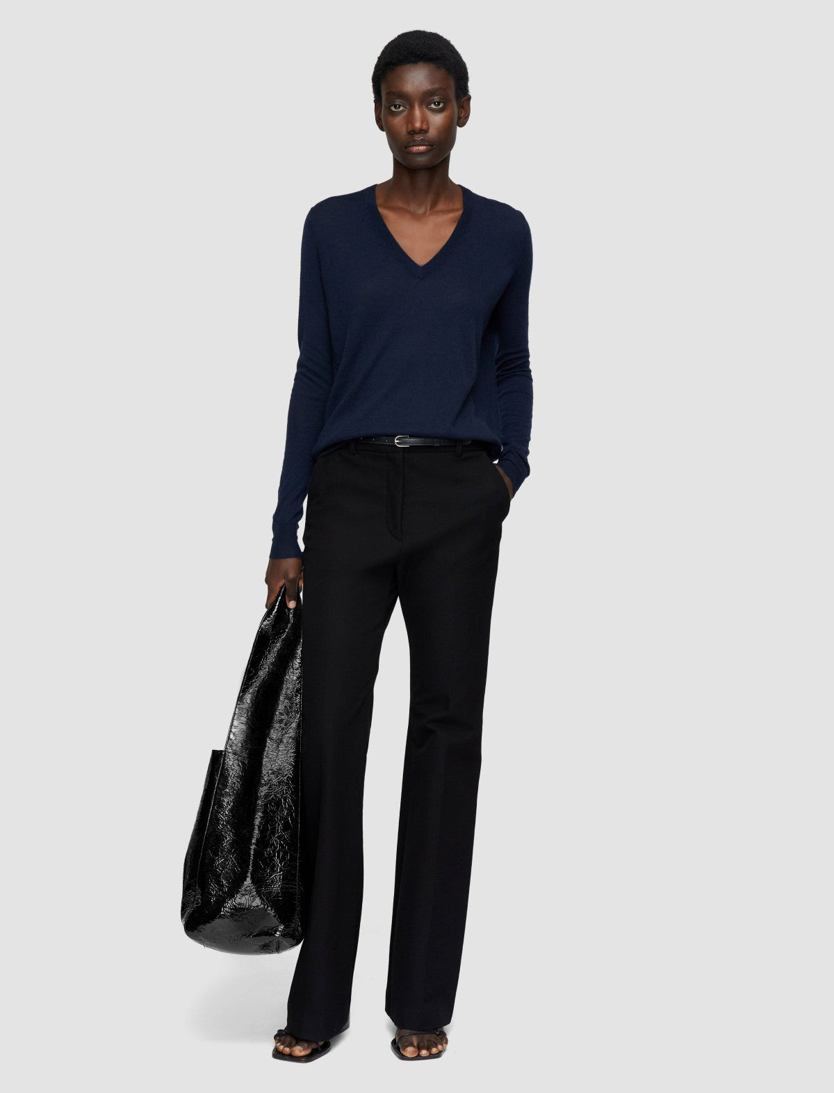 JOSEPH Fashion Women Cashair V Neck Jumper Navy