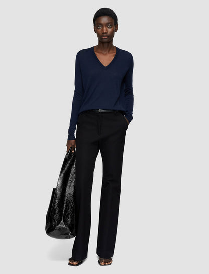 JOSEPH Fashion Women Cashair V Neck Jumper Navy