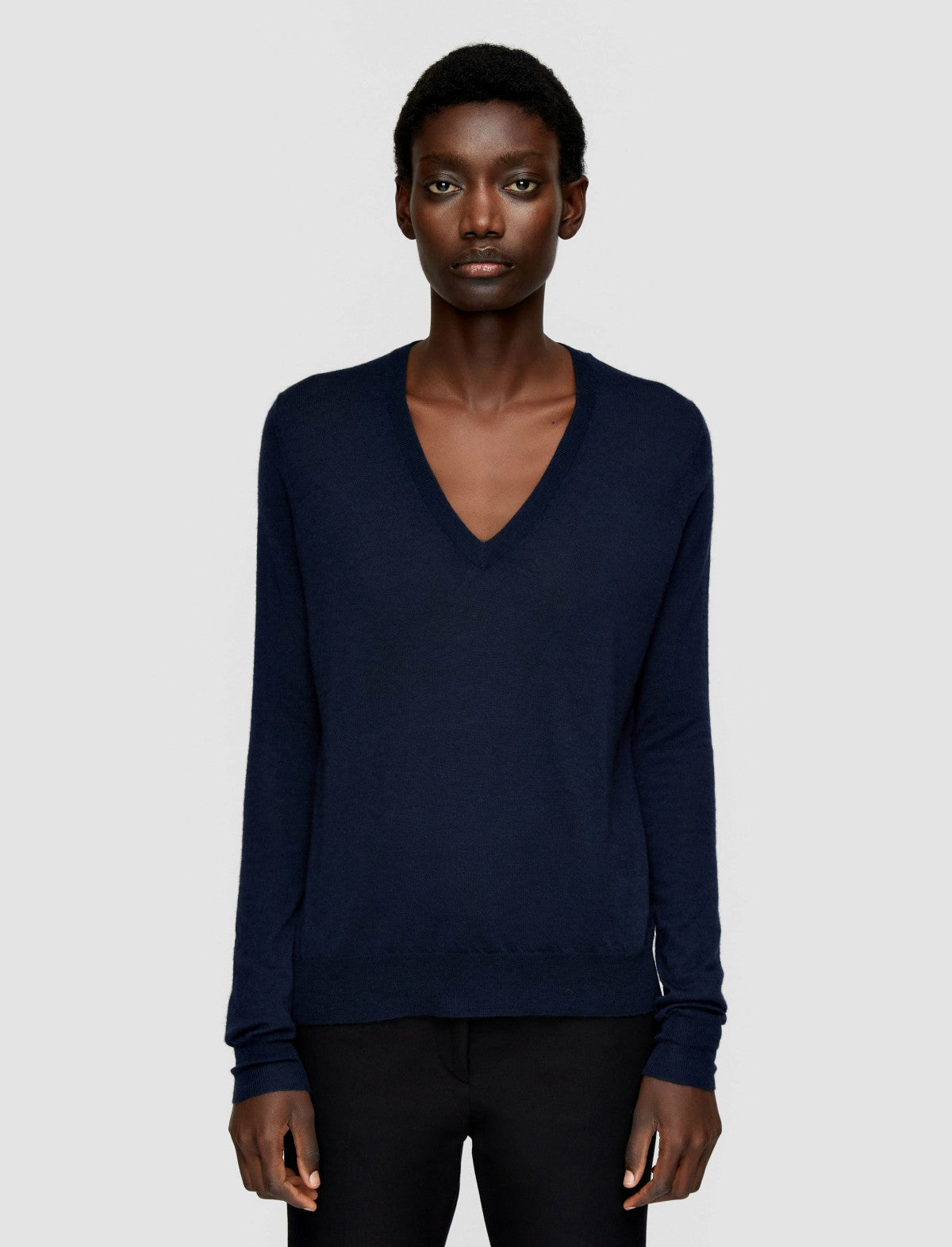 JOSEPH Fashion Women Cashair V Neck Jumper Navy