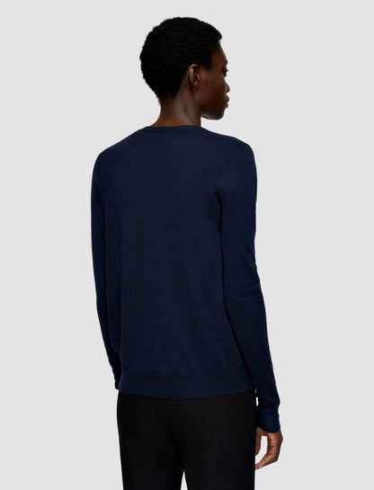 JOSEPH Fashion Women Cashair V Neck Jumper Navy