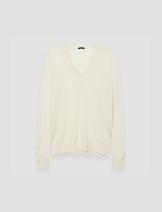 JOSEPH Fashion Women Cashair V Neck Jumper Ivory