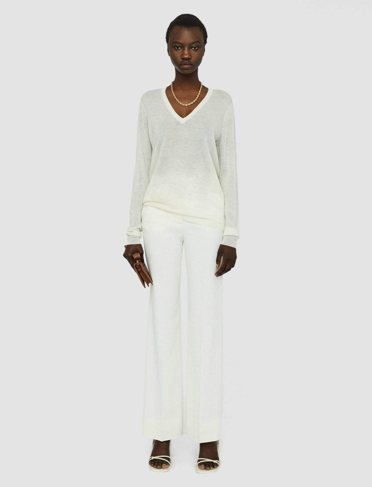 JOSEPH Fashion Women Cashair V Neck Jumper Ivory