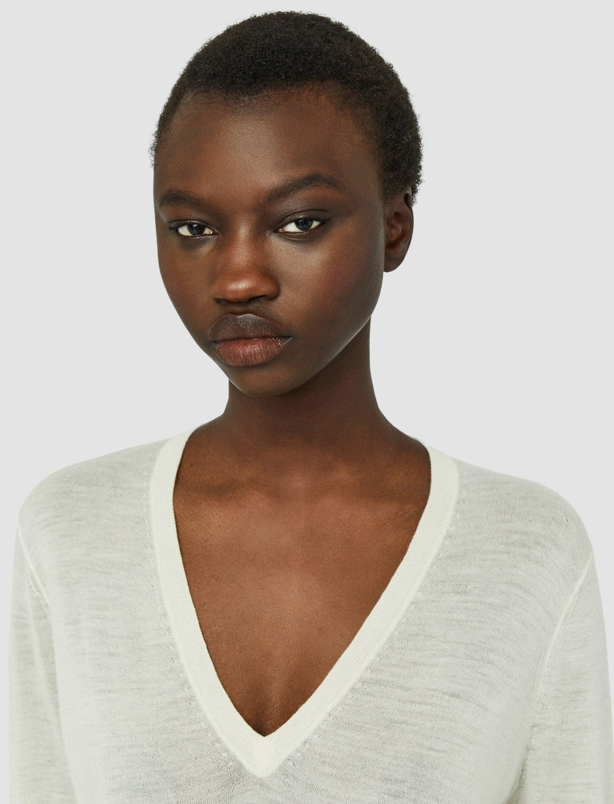 JOSEPH Fashion Women Cashair V Neck Jumper Ivory