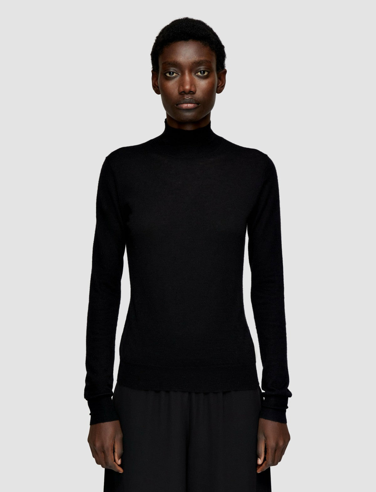 JOSEPH Fashion Women Cashair High Neck Jumper Black