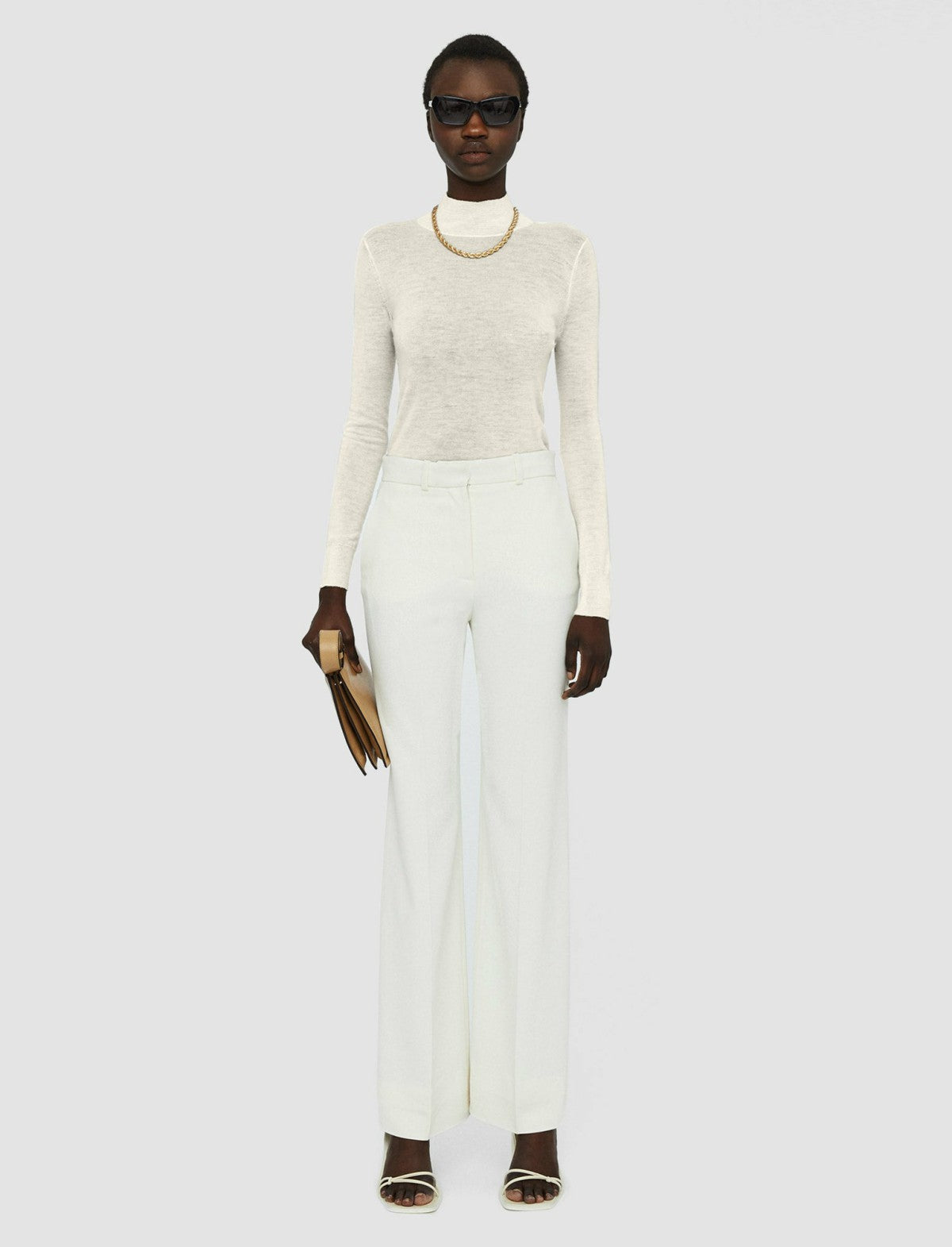 JOSEPH Fashion Women Cashair High Neck Jumper Ivory