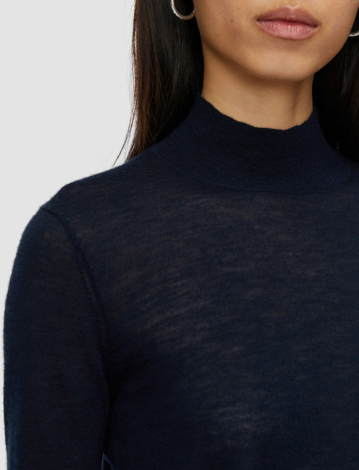 JOSEPH Fashion Women Cashair High Neck Jumper Navy