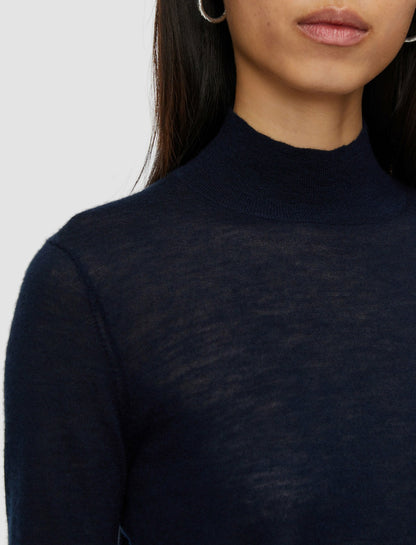 JOSEPH Fashion Women Cashair High Neck Jumper Navy