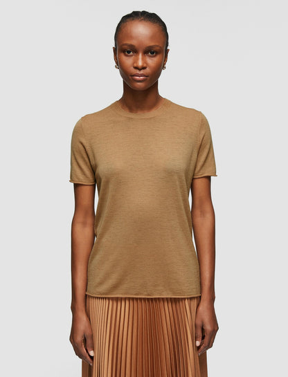JOSEPH Fashion Women Cashair Top Camel