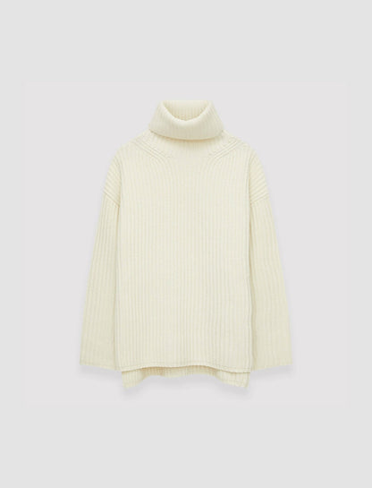 JOSEPH Fashion Women Cardigan Stitch High Neck Jumper Ivory
