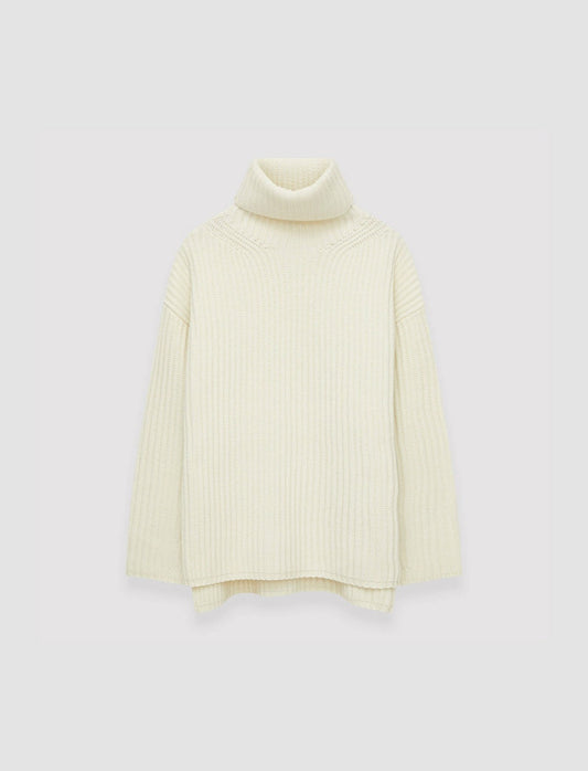 JOSEPH Fashion Women Cardigan Stitch High Neck Jumper Ivory