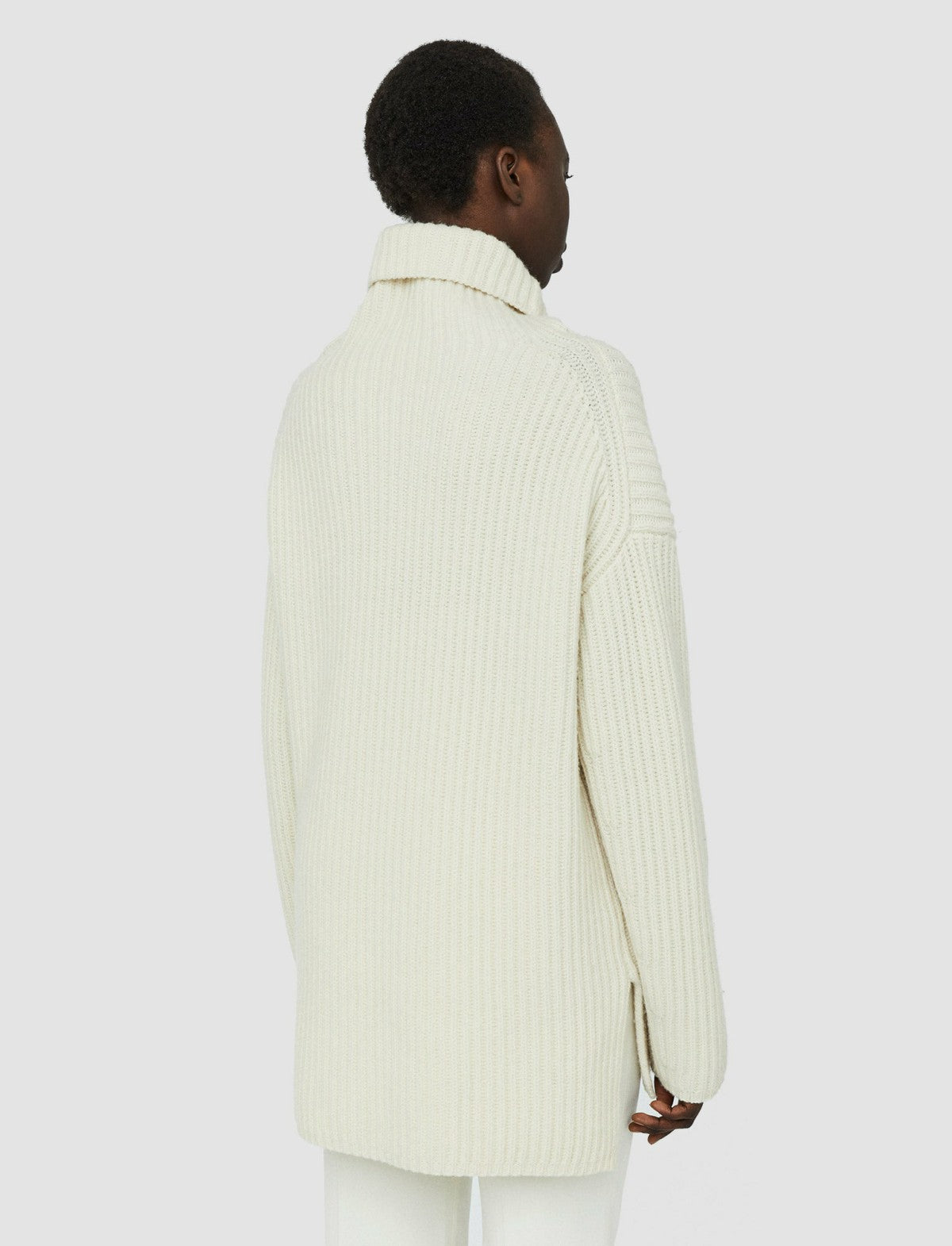JOSEPH Fashion Women Cardigan Stitch High Neck Jumper Ivory