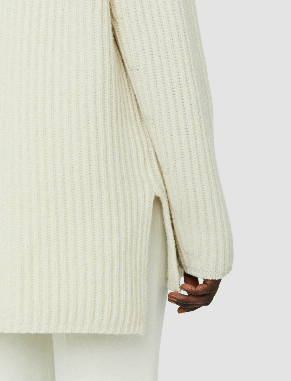 JOSEPH Fashion Women Cardigan Stitch High Neck Jumper Ivory