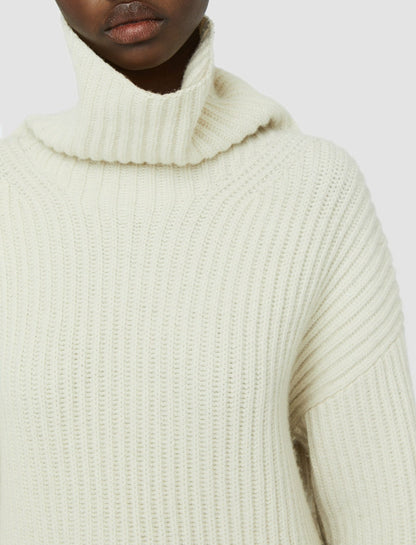 JOSEPH Fashion Women Cardigan Stitch High Neck Jumper Ivory