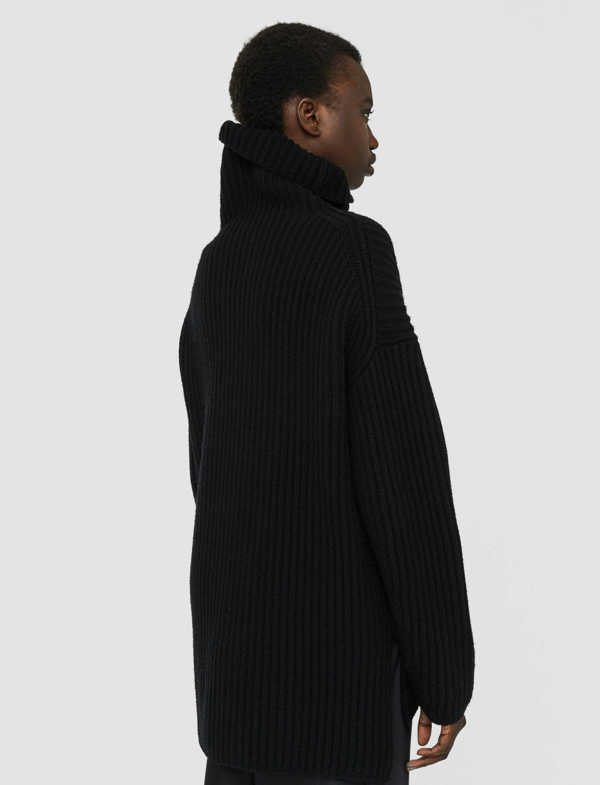 JOSEPH Fashion Women Cardigan Stitch High Neck Jumper Black